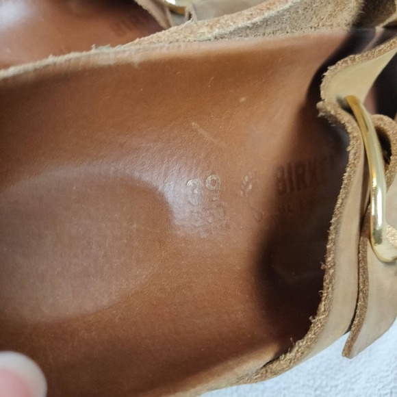 Birkenstock Arizona Big Buckle Sandals Womens 39 US 8 Tan Oiled Leather Slides - Picture 6 of 9